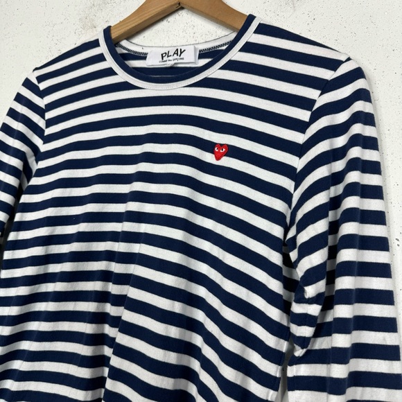 Play Comme Des Garçons Striped Long Sleeve TShirt Size Large - Picture 2 of 8